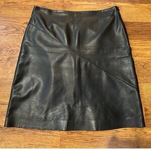 Anonymous John Carlisle Women's Lamb Leather Mini Skirt Black Sz 6 Edgy Fashion